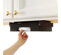 Distributeur d'assiettes en papier : sous le comptoir, étagère de rangement pour assiettes verticales, étagère montée sur armoire en bambou, support en bois fait à la main pour la cuisine | Solution