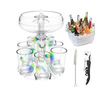 Distributeur de 6 verres à liqueur, distributeur de boissons en acrylique, distributeur de boissons, liqueurs, whisky, verre à vin, distributeur de boissons, pour maison, bar, festival