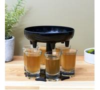 MISTER GADGET Distributeur de 6 verres à shooter KA5856 – Noir/Transparent – Facile à entretenir