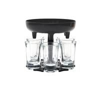 MISTER GADGET Distributeur de 6 verres à shooter KA5856 – Noir/Transparent – Facile à entretenir