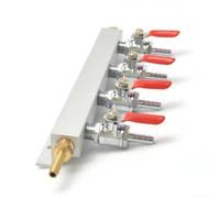 Distributeur de bière en aluminium à 2 voies avec clapets anti-retour pour réservoir de brassage maison à plusieurs fûts, raccords cannelés de 6,35 mm, montage mural anti-fuite (C)
