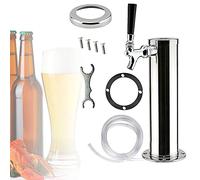 Distributeur de bière simple, avec robinet de 7,3 cm de diamètre, en acier inoxydable, colonne distributrice de bière, tour de distribution, kit tour de bière, avec clé de tuyau et couvercle, tour de