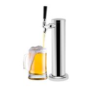 Distributeur de bière simple en acier inoxydable argenté avec robinets, colonne à bière Homebrew pour la distribution de vin blanc, bière, boissons, bars, pubs