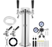Distributeur de bière VEVOR Tour à bière, kit de conversion de bière avec deux robinets de soutirage, tour à bière en acier inoxydable avec double mesureur W21.8-régulateur et raccord de fût S-System