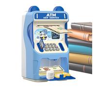 Distributeur de billets Banque Pour Enfants,Avec Musique Reconnaissance Faciale Slot Carte Simulé | Musical Argent Roulant Banque ATM Banque,Pour Argent Argent Pièces Garçons Filles Plus 3 Éducatif