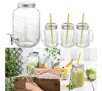 Distributeur de boisson 3,5 L avec 3 verres rétro [Pearl]