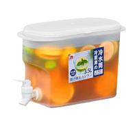 Distributeur de boisson de 3,5 l avec robinet, distributeur d'eau pour réfrigérateur, grande capacité, seau à eau glacée pour boissons de fête, jus, thé glacé, limonade, infusion à froid