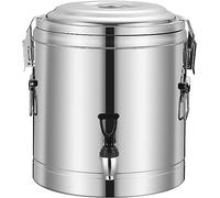 Distributeur de boisson en acier 304 inless - Récipient à boisson isotherme de 10 L avec robinet pour eau chaude et froide, parfait pour la restauration, le thé, le café et la soupe.