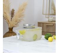 Home Deco Factory - Distributeur de boisson KV7436 3L strié transparent, bouchon large