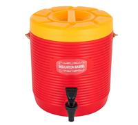 Distributeur de boisson isolé - Distributeur de boissons chaudes et froides - Verseuse isotherme ronde - Récipient isotherme pour boissons avec cônes pour café, lait froid, eau, jus (rouge)