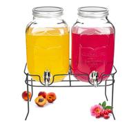 Distributeur de Boissons 2x4 Litre Robinet Support D'Eau Jus Dispenseur