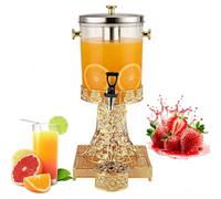 Distributeur de boissons 8L pour les fêtes, récipient de boissons en acier inoxydable de luxe doré avec support pour jus/thé/soda et limonade, fontaines de boisson avec couvercle multifonction B