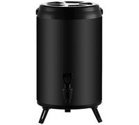 Distributeur de boissons à double couche en acier inoxydable de qualité commerciale pour thé à bulles et boissons chaudes et froides avec poignée ergonomique