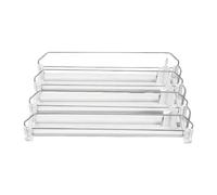 Distributeur de Boissons à Poussée Automatique pour Rangement de | Étagères en métal antirouille, design élégant, peuvent contenir jusqu\'à 15 canettes, s\'adaptent à différentes tailles,