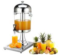 Distributeur de Boissons avec Robinet 8L, Distributeur de Limonade avec Groupe Frigorifique et Bac Récupérateur, Distributeur de Boissons en Acier Inoxydable pour Boissons, Eau, Jus, Cocktails