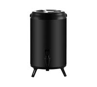 Distributeur de boissons chaudes antirouille de 8 L avec couvercle à visser et protection anti-éclaboussures, conçu pour les cafés, les rassemblements, récipient blanc à double couche en acier