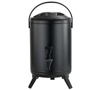 Distributeur de boissons chaudes avec robinet, distributeur de boissons chaudes, distributeur de boissons isolées en acier inoxydable, pour café thé soupe au lait de fête familiale,Noir,12L
