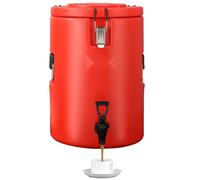 Distributeur de boissons chaudes et froides - 17,2 L, acier inoxydable, Grande fontaine d'eau chaude et froide avec robinet pour café, lait froid, eau, jus de fruits, etc. Verseuse isolante Ronde