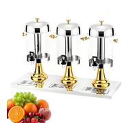 Distributeur de boissons commercial, distributeur de jus chauds et froids, avec bac à glaçons central et plateau récupérateur de gouttes, pour bière, jus et boissons froides. Gold-Threehead