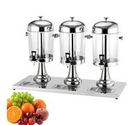 Distributeur de boissons commercial, distributeur de jus chauds et froids, avec bac à glaçons central et plateau récupérateur de gouttes, pour bière, jus et boissons froides. Silver-Threehead