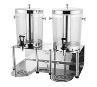 Distributeur de boissons commercial en acier inoxydable avec récipient à double réservoir, distributeurs de jus de boissons chaudes et froides de 16 L avec robinet sans fuite(Pc)