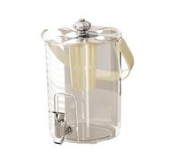 Distributeur de boissons de 5 L avec robinet et infuseur à thé, carafe d'eau froide portable avec poignée pour fêtes en plein air, mariages et utilisation à la maison - Blanc crème