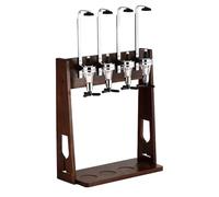 Distributeur de boissons de bureau avec support pour bouteille à l'envers et support en bois massif, verres à shot de 25/35/45 ml, pour la maison, le bar ou la cuisine