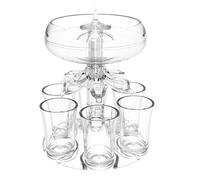 Distributeur de boissons de fête avec 6 verres à liqueur, distributeur de verre à shot en acrylique transparent pour bars, grandes fêtes, réunions de famille, Noël et autres cadeaux de vacances (sans