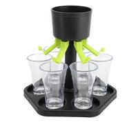 Distributeur de Boissons de Fête, Verseur à 6 Shots avec Verre en Plastique pour Bar, Distribution Uniforme du Liquide, Construction en Plastique Robuste, Idéal pour les Fêtes,