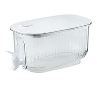 Distributeur de boissons, distributeur de boissons en plastique avec robinet, bouilloire froide, pichet d'eau, réfrigérateur, récipient de boissons pour la maison, la cuisine, le (blanc)