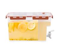 Distributeur de boissons, double réservoir avec robinet et cloison - Distributeur d'eau pour réfrigérateur, refroidisseur et distributeur d'eau pour eau potable (6 l, orange)