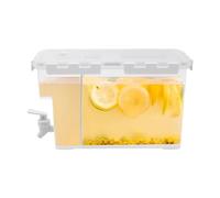 Distributeur de boissons, double réservoir avec robinet et cloison - Distributeur d'eau pour réfrigérateur, refroidisseur et distributeur d'eau pour eau potable (6 l, blanc)