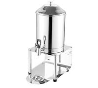 Distributeur de boissons en acier inoxydable 8L, avec robinet sans fuite et bac vidange, distributeur chaudes froides commerciales(Stainless Steel)