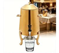 Distributeur De Boissons En Acier Inoxydable Doré De 13 Litres (3,4 Gallons) - Chauffe-boissons Électrique/alcool À Double Fonction Pour Café, Thé, Lait, 110 V, Service De Boissons Commercial