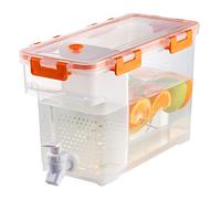 Distributeur de Boissons en Plastique de 3,5 L, Distributeurs de Boissons pour Réfrigérateur, Récipient de Jus de Limonade glacé avec Robinet pour Réfrigérateur (orange)