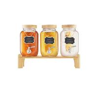 Distributeur de Boissons en Verre Capacité 3,8L 3PCS Avec Robinet Anti-goutte