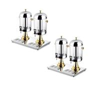 Distributeur De Boissons Fraîches Distributeur de boissons gazeuses à jus, 1/2sets, acier inoxydable, 2cylindres, 2robinets, machine for buffet, 16litres(Gold,1 set)