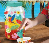 Distributeur de boissons hawaïen d'été Distributeur de boissons tropicales de fête Eau Jus de Bowle Pour adultes Boisson de bienvenue Couleur Paradis Oiseaux Fleurs Fruits Fêtes de fin d'année en exté