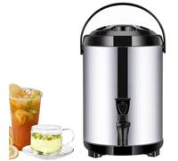 Distributeur de boissons isotherme, baril double couche en acier inoxydable avec robinet pour eau chaude et froide, jus, café, lait, thé, capacité de 16 L