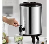 Distributeur de boissons isotherme, seau à thé au lait de grande capacité avec couvercle scellé, poignée cachée et trépied pliable - Idéal pour un usage commercial