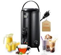 Distributeur de boissons isothermes de 12 L avec chauffage, 75 tasses avec robinet, chauffage électrique en acier inoxydable pour boissons chaudes et froides pour café, lait, thé, jus