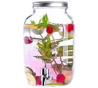 Distributeur de boissons KADAX en verre, 4L, distributeur de jus, distributeur de limonade, carafe en verre, bouteille de robinet, distributeur de boissons pour boissons froides, distributeur