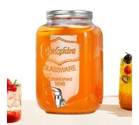 Distributeur de boissons - Pot transparent avec couvercle, bocal de | Distributeur de boissons en verre | Pichet transparent étanche avec robinet | Distributeur de jus avec couvercle | Pour