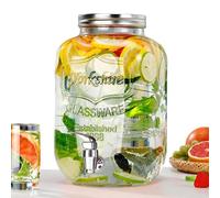 Distributeur de boissons pour fêtes | Récipient en verre anti-fuite avec robinet | Couvercle pour distributeur d'alcool - Pour limonade, champagne, barbecues, pique-niques, terrasses, anniversaires