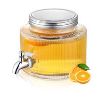 Distributeur de boissons pour réfrigérateur 2,5 L, distributeur de boissons en verre ReaNea avec robinet en acier inoxydable résistant, robinet, pot de jus avec couvercle