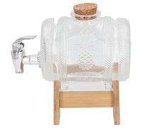 Distributeur de boissons RYSH en verre, fût de boisson refermable et réutilisable avec bouchon de liège pour jus de fruits