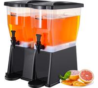 Distributeur de boissons VEVOR, 11 L x 2 Distributeur de boissons pour fêtes, distributeur de jus de fruits en plastique avec couvercle de robinet à pied, distributeur d'eau pour thé glacé-limonade, p