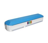 Distributeur de boîte de rangement de film plastique rechargeable, distributeur de papier d'aluminium en étain avec coupeur, coupe-film alimentaire robuste, distributeur de film (Large)