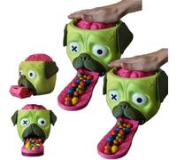 Distributeur de bonbons Carlin Zombie, Carlin Zombie qui crache des bonbons, sa tête et distribue des bonbons pour Halloween. Idée cadeau originale pour enfants et adultes. (2 PCS)