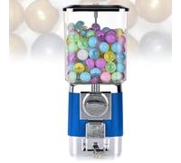 Distributeur de Boules de Gomme, Distributeur de Bonbons avec 100 Jetons en Acier Inoxydable, 200 Boules Vides, Plage de Sortie 25 Mm~35 Mm, Surprises Et Souvenirs D'enfance, pour Magasins de Je Blue